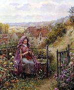 Daniel Ridgeway Knight In the Garden oil on canvas